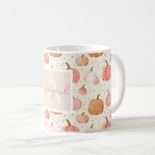 Mug Motif Citrouille aquarelle avec nom