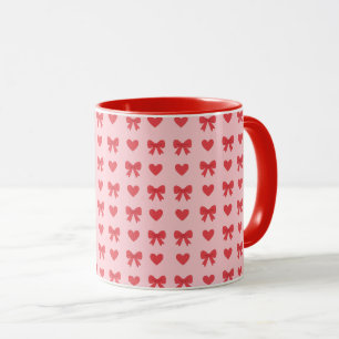 Mug Motif Cœurs Roses et Rubans Doux
