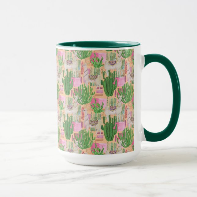 Mug Motif coloré de lama d'aquarelle (Droite)