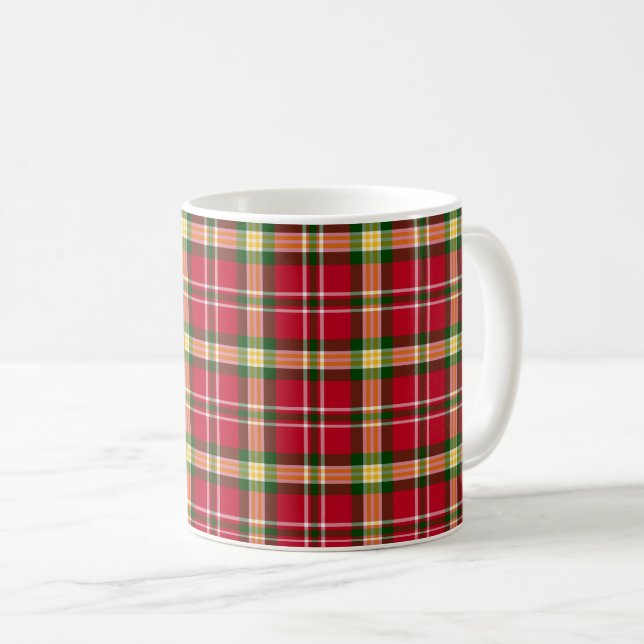Mug Motif coloré de plaid de Noël (Devant droit)