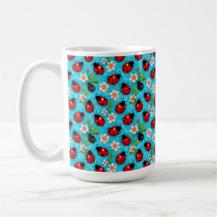 Mug Motif coloré Ladybug avec fleurs