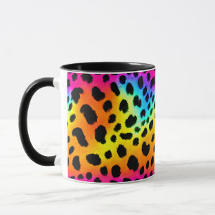 Mug Motif coloré Rainbow Cheetah sans couture