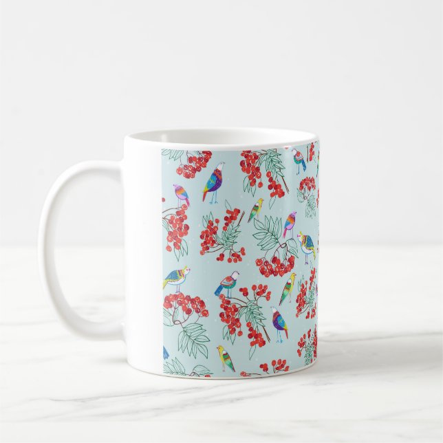 Mug motif composé d'oiseaux et de baies (Gauche)