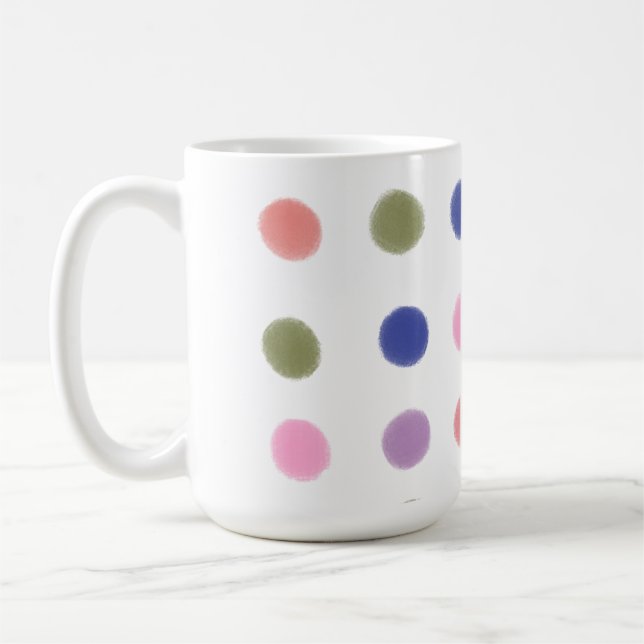 Mug Motif couleur contemporaine original par points do (Gauche)