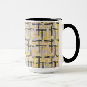 Mug Motif croisé moderne de rayure de la moitié du