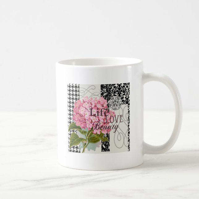 Mug Motif Damas Décor Floral Joli (Droite)