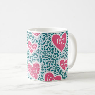 Mug Motif d'amour bleu et rose classique
