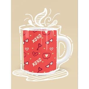 Mug Motif d'amour mignon avec des cœurs, XOXO et des c
