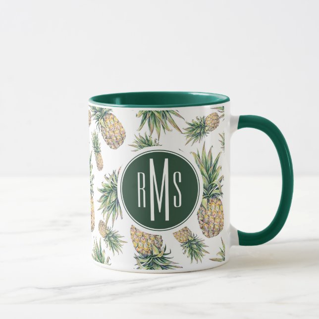 Mug Motif d'ananas d'aquarelle (Droite)