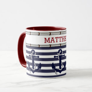 Mug Motif d'Ancre nautique classique