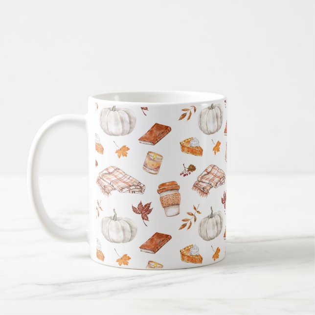 Mug Motif d'aquarelle confortable Autumn Essentials (Gauche)