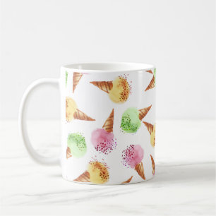 Mug Motif d'aquarelle de crème glacée estivale.