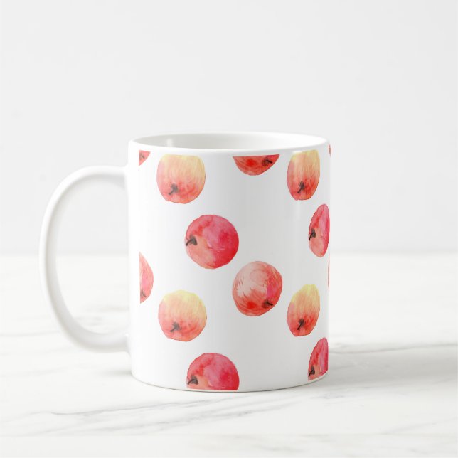Mug Motif d'aquarelle des pommes rouges mûres (Gauche)