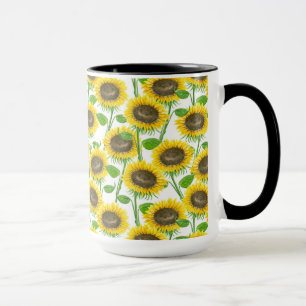 Mug Motif d'aquarelle des tournesols