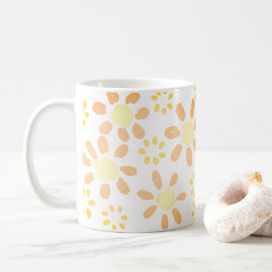 Mug Motif d'aquarelle orange jaune marguerite