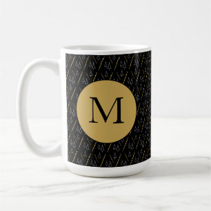 Mug Motif d'arbre de Noël en noir, blanc et or