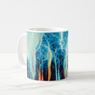 Mug Motif d'art Abstrait Énergie électrique rouge et b