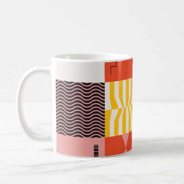Mug Motif d'art néo-moderniste réalisé avec abstrait v (Gauche)