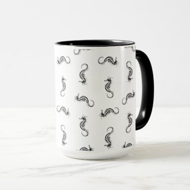Mug Motif d'art Seahorse COULEUR ARRIÈRE - PLAN PERSON (Devant droit)