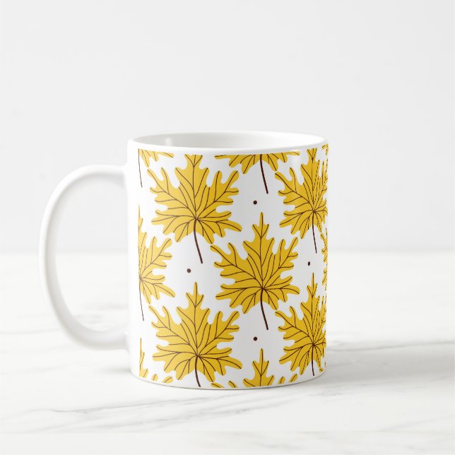 Mug Motif d'automne des Feuilles d'érable d'or (Gauche)