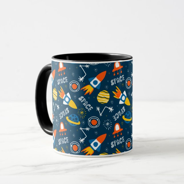 Mug Motif d'aventures spatiales colorées (Devant gauche)