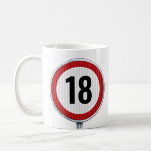 Mug motif de 18e anniversaire avec panneau circulaire