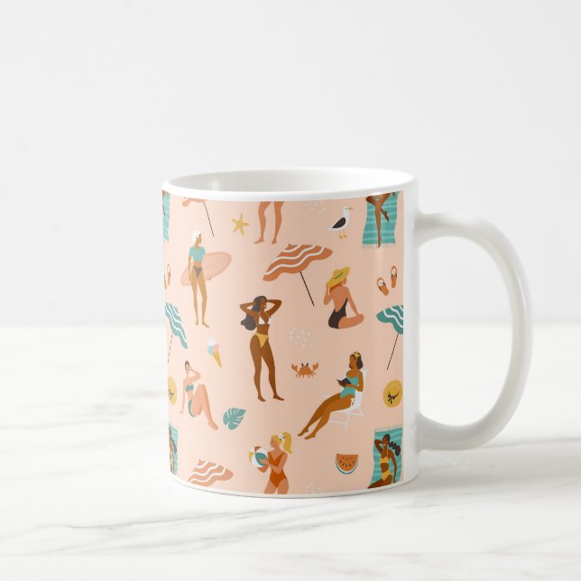 Mug Motif de bains de soleil de plage (Droite)