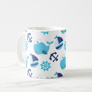 Mug Motif De Baleines, Beaux Baleines, Baleines Bleues