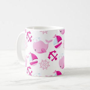 Mug Motif De Baleines, Beaux Baleines, Baleines Roses