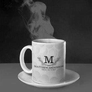 Mug Motif de balle de golf personnalisé Nom Monogramme