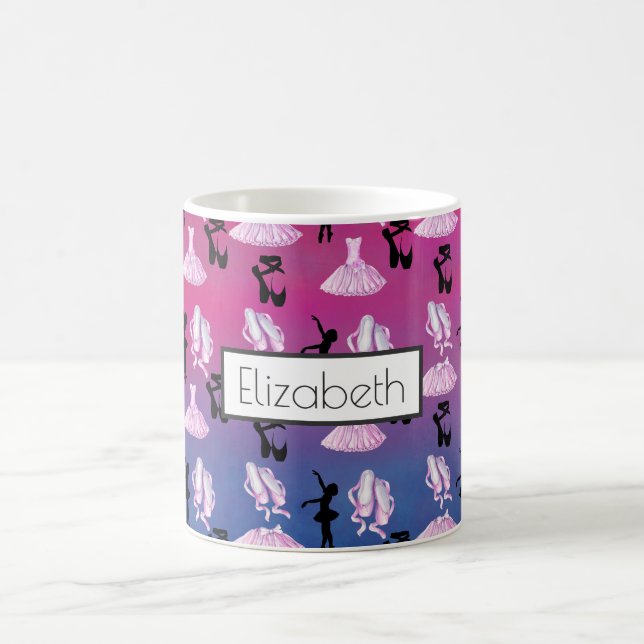 Mug Motif de ballet sur dégradé rose et bleu (Centre)