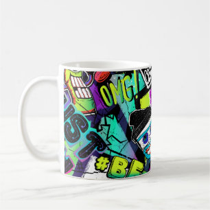 Mug motif de bande dessinée sans soudure Abstrait. Rép