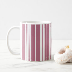 Mug Motif de bandes verticales blanches roses