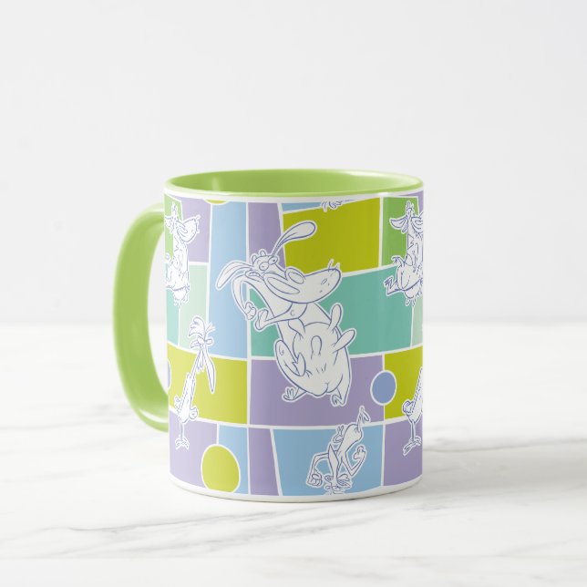 Mug Motif de bloc couleur vache et poulet (Devant gauche)