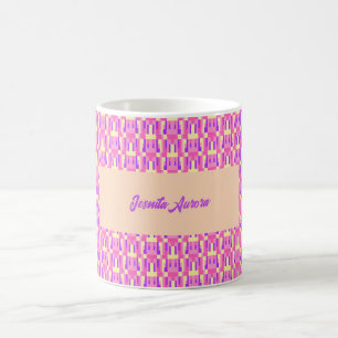 Mug Motif de bloc géométrique pixelisé rose pastel vio