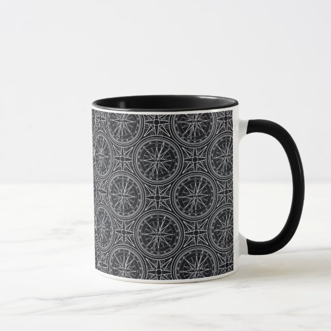 Mug Motif de boussole de rose de vent (Droite)