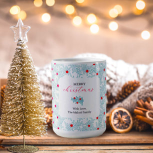 Mug Motif de brindille hivernale   Branche de pin et b