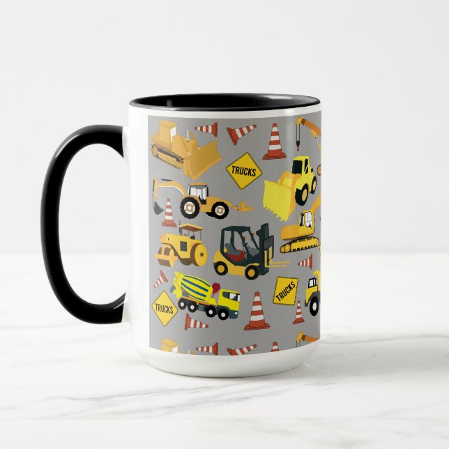 Mug Motif de camions de construction (Gauche)