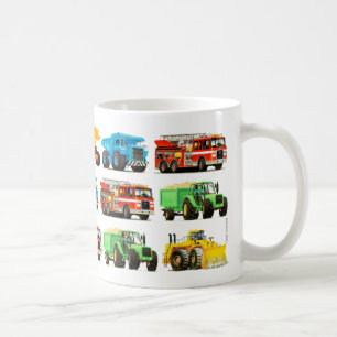 Mug Motif de camions de la construction du grand