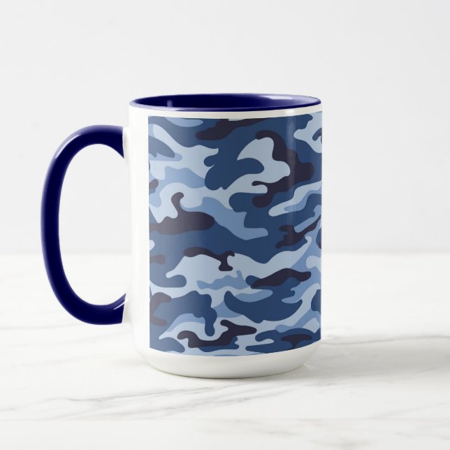Mug Motif de camouflage bleu foncé (Gauche)