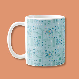 Mug Motif de carte bleue et Turquoise