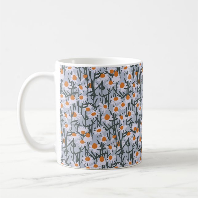 Mug Motif de champ Chamomile transparent sur arrière - (Gauche)