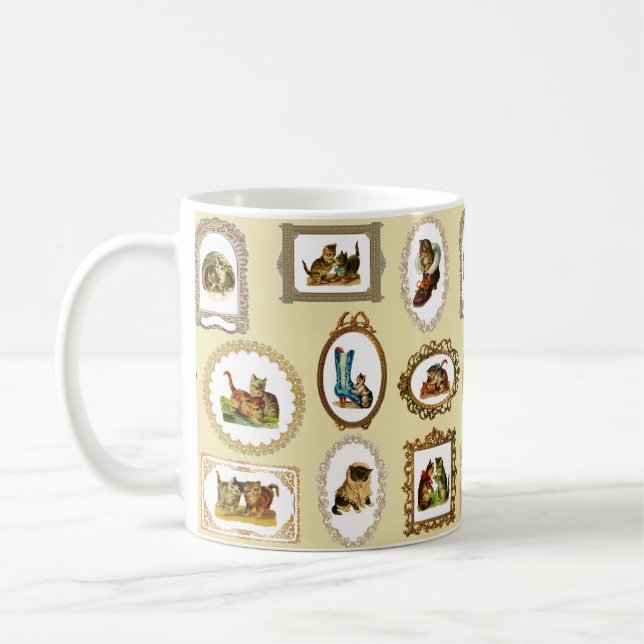 Mug Motif de chats encadrés Vintages (Gauche)