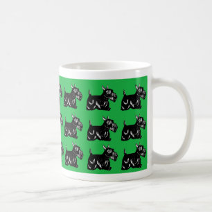 Mug Motif de chiens de Scottie avec Drinkware vert