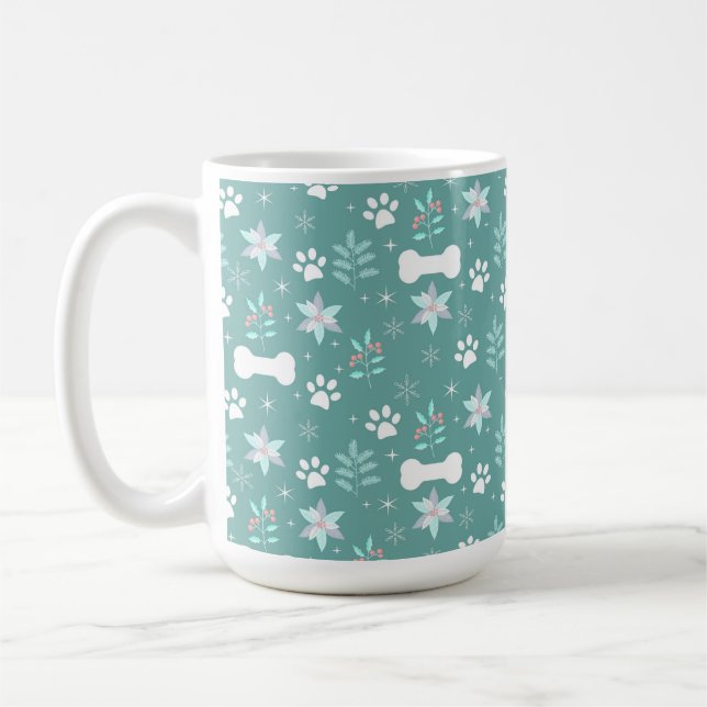 Mug Motif de chiens et d'os de vacances (Gauche)