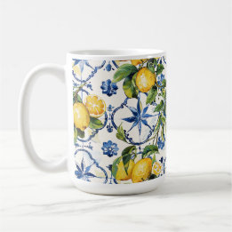 Mug Motif de citron et carreaux de la côte d'Amalfi