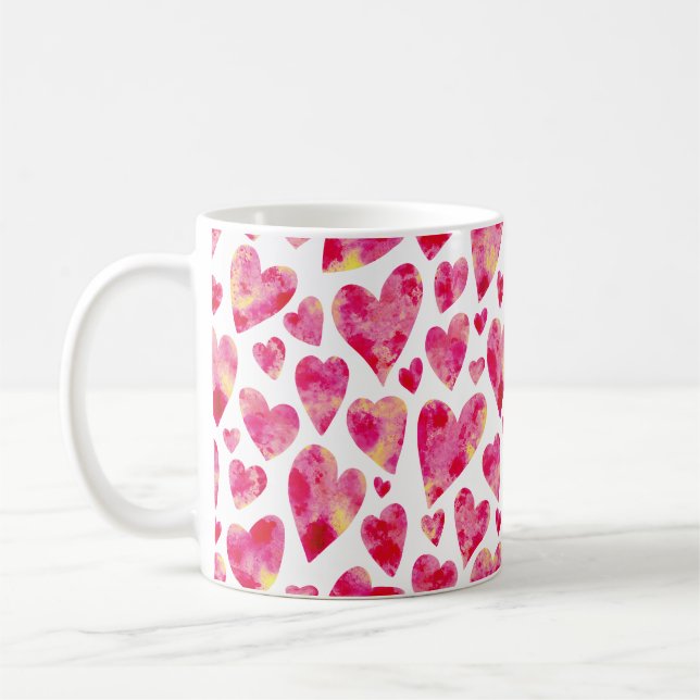Mug Motif de coeur d'amour rose (Gauche)