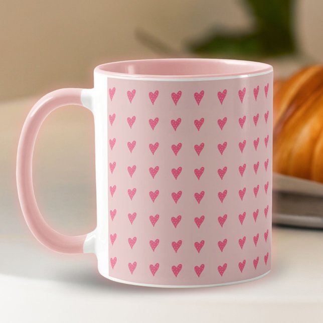 Mug Motif de coeur rose Saint Valentin (Créateur téléchargé)