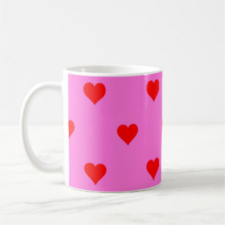Mug Motif de coeur simple violet rouge mou