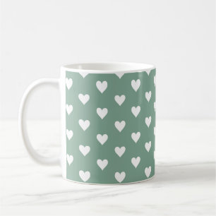 Mug Motif de cœur vert sauge